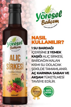 Yöresel Bahçem Alıç Sirkesi Doğal Fermantasyon (500ML)