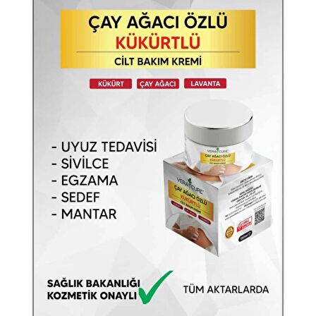 Çay Ağacı Özlü Kükürtlü Cilt Bakım Kremi 150ML