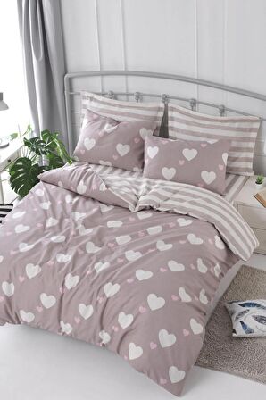 Kolay Ütülenir Nevresim Takımı Çift Kişilik Herz  Gülkurusu