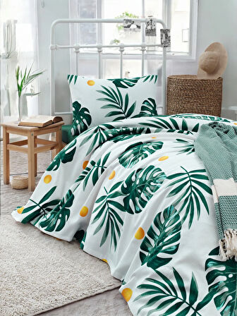 Doğal Pike Baskılı Tek Kişilik Tropica Yeşil
