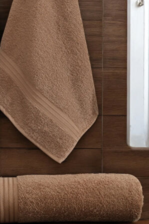 2li Banyo Havlu Seti 90x160cm +50x90cm DualStyle Kahve