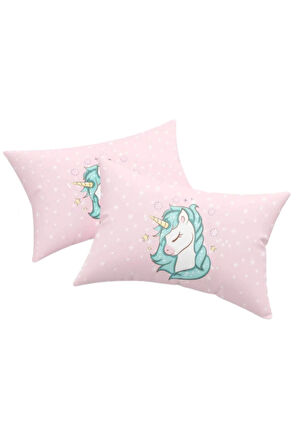 2li Yastık Kılıfı Mystic Unicorn Pembe
