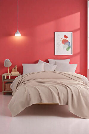 Ecocel Pike Örtü Battal MegaKing 260x230cm Sincere Koyu Bej
