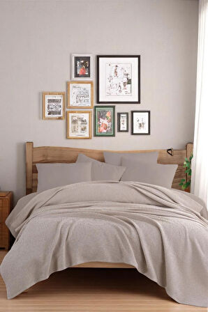 Ecocel Pike Örtü Çift Kişilik 200x230cm Sincere Vizon Gri