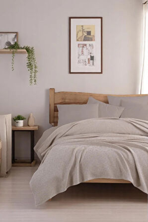 Ecocel Pike Örtü Çift Kişilik 200x230cm Sincere Vizon Gri