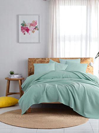 Ecocel Pike Örtü Çift Kişilik 200x230cm Sincere Mint Yeşili