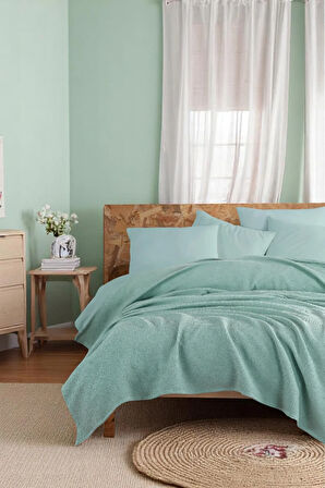 Ecocel Pike Örtü Çift Kişilik 200x230cm Sincere Mint Yeşili
