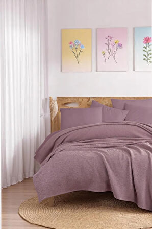 Ecocel Pike Örtü Çift Kişilik 200x230cm Sincere Mürdüm