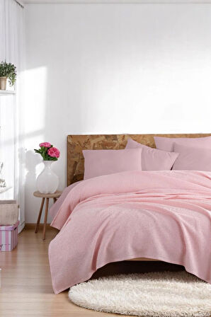 Ecocel Pike Örtü Çift Kişilik 200x230cm Sincere PudraPembe