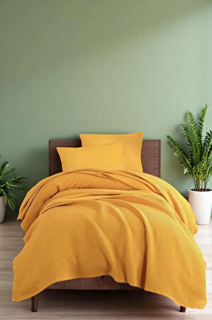 Ecocel Pike Örtü Tek Kişilik 160x230cm Sincere Hardal