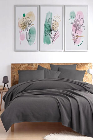 Ecocel Pike Örtü Çift Kişilik 200x230cm Sincere Antrasit
