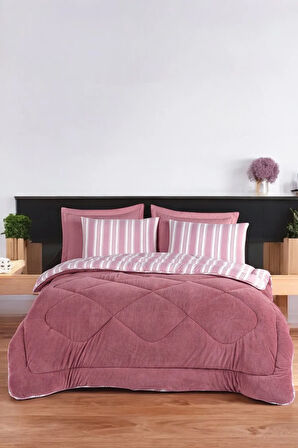 Uyku Seti Wellsoft Yorganlı Puffy 4 Parça Çift Kişilik GentleTouch Bordo
