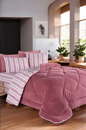 Uyku Seti Wellsoft Yorganlı Puffy 4 Parça Çift Kişilik GentleTouch Bordo
