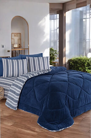 Modern Stripe 2li Yastık Kılıfı GentleTouch Lacivert