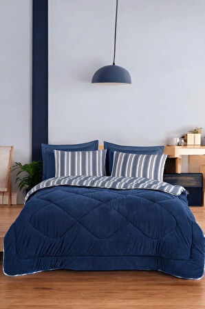 Modern Stripe 2li Yastık Kılıfı GentleTouch Lacivert