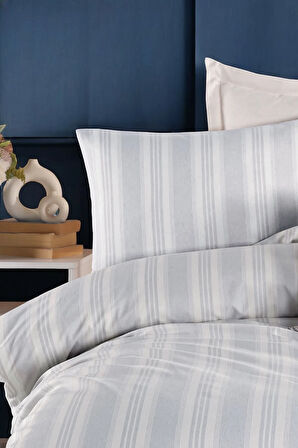 Modern Stripe Nevresim Takımı Tek Kişilik GentleTouch Gri