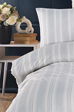 Modern Stripe Nevresim Takımı Tek Kişilik GentleTouch Gri