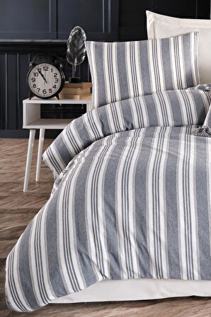Modern Stripe Nevresim Takımı Tek Kişilik GentleTouch Antrasit
