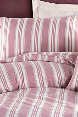 Modern Stripe Nevresim Takımı Tek Kişilik GentleTouch Bordo