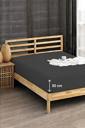 Penye Lastikli Çarşaf Pamuklu Soley Tek Kişilik 100x200cm Antrasit