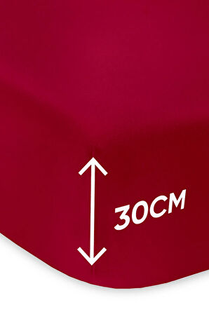 Penye Lastikli Çarşaf Pamuklu Soley Tek Kişilik 100x200cm Bordo