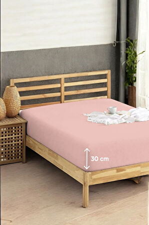 Penye Lastikli Çarşaf Pamuklu Soley Tek Kişilik 100x200cm Pembe
