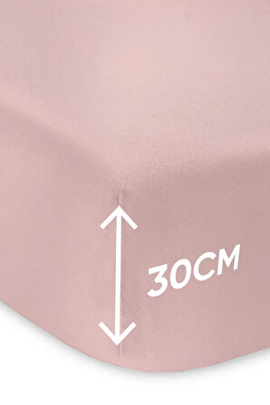 Penye Lastikli Çarşaf Pamuklu Soley Tek Kişilik 100x200cm Pembe