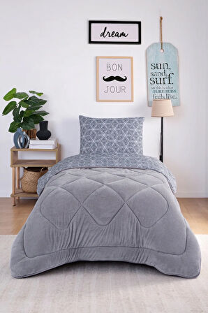 Comfort Set Wellsoft Yorganlı 2 Parça Tek Kişilik Caden Gri