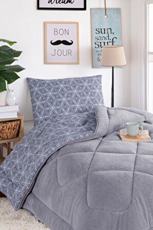 Comfort Set Wellsoft Yorganlı 2 Parça Tek Kişilik Caden Gri