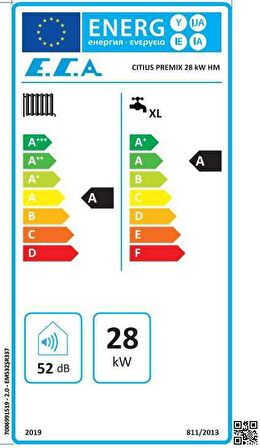 E.C.A Citius Premix 28/28 Kw (24.000 Kcal) Tam Yoğuşmalı Kombi