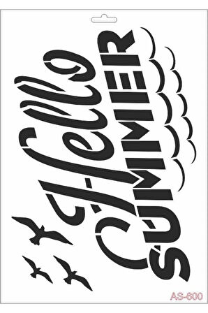 As600 - A4 Stencil Hello Summer We Mıss You