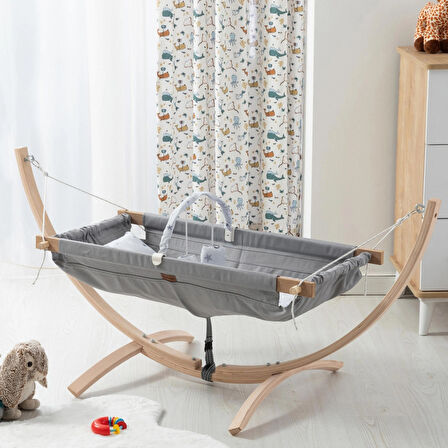 Babywho BW2110 - Ahşap Bebek Hamak Beşik