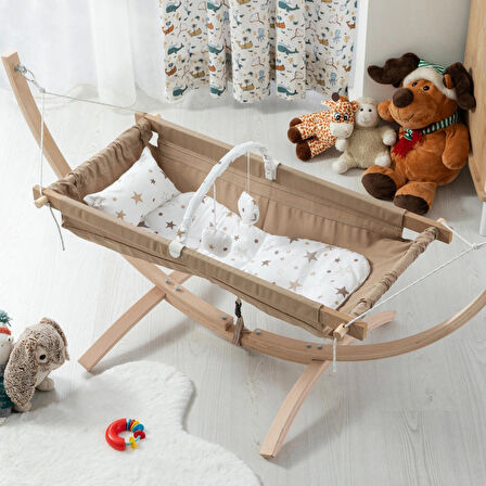 Babywho BW2111 - Ahşap Bebek Hamak Beşik