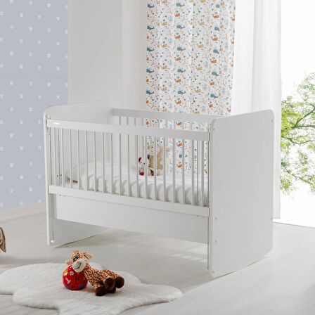 Babywhen BW1075 - Pratik Anne Yanı Sallanır Beşik Beyaz 60x120