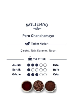 Moliendo Peru Chanchamayo Yöresel Kahve ( Çekirdek Kahve ) 250 G.