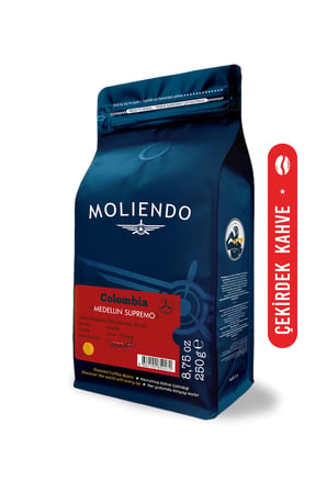 Moliendo Colombia Medellin Supremo Yöresel Kahve ( Çekirdek Kahve ) 250 G.
