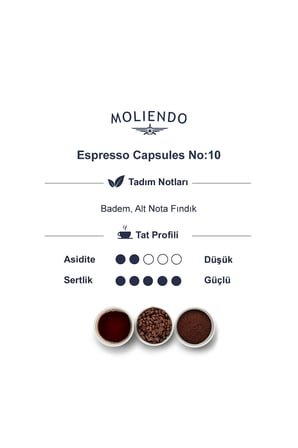 Moliendo Alüminyum Kapsül Kahve No:10 (NESPRESSO UYUMLU ALÜMİNYUM KAPSÜL KAHVE)
