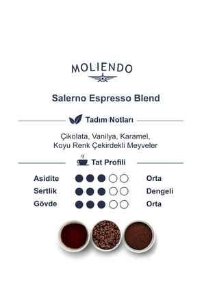 Moliendo Salerno Espresso Blend ( Çekirdek Kahve ) 1000 G.