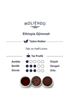 Moliendo Ethiopia Djimmah Yöresel Kahve ( Çekirdek Kahve ) 1000 G.