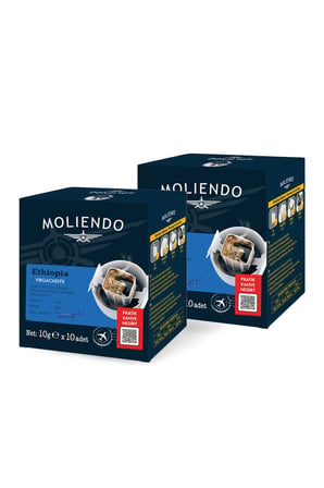 Moliendo Ethiopia Yirgacheffe Pratik Filtre Kahve Avantaj Paketi 2 X 10 Toplam 20 Adet