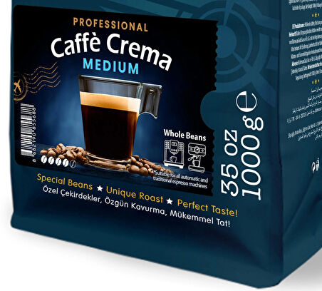  Moliendo Professional Caffe Crema Medium (Çekirdek Kahve) 1000 g