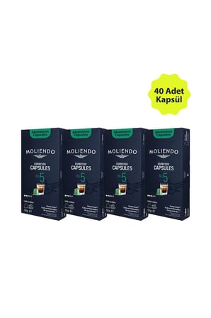 Moliendo Alüminyum Kapsül Kahve No:5 Avantaj Paketi (40 ADET NESPRESSO UYUMLU ALÜMİNYUM KAPSÜL KAHVE)