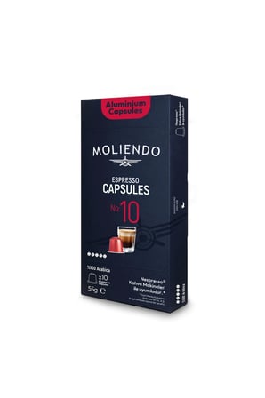 Moliendo Alüminyum Kapsül Kahve No:10 Avantaj Paketi (100 ADET NESPRESSO UYUMLU ALÜMİNYUM KAPSÜL KAHVE)