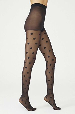 PENTİ BİG DOTS KÜLOTLU ÇORAP SİYAH L-XL