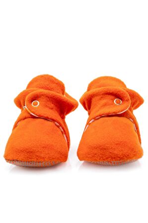 Kaydırmaz Taban, Polar Bebek Pandufu, İlkadım Ev Patiği, Terletmeyen Organik Pamuk Astarlı, Turuncu