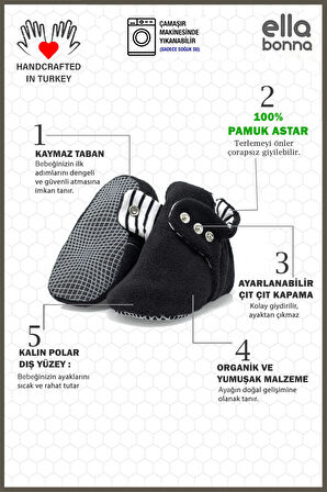 Kaydırmaz Taban Bebek Çocuk Polar Ev Pandufu