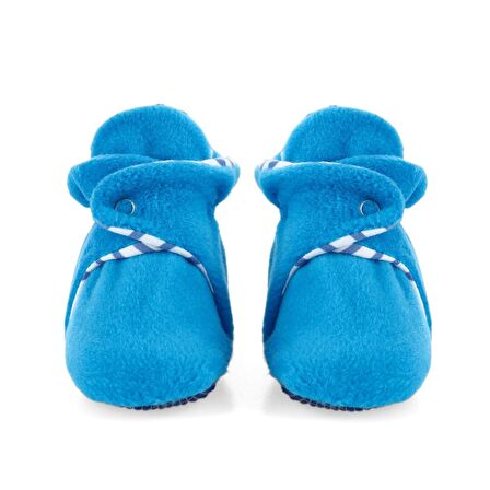 Kaydırmaz Taban, Polar Bebek Pandufu, İlkadım Ev Patiği, Terletmeyen Organik Pamuk Astarlı, Açık Mavi