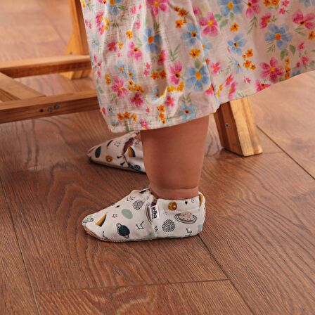 Uzay  Organik Pamuk Ev Kreş Ayakkabısı Patik