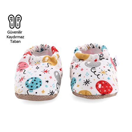 Balon Organik Pamuk Ev Kreş Ayakkabısı Patik