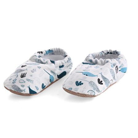 Unicorn Balık Organik Pamuk Ev Kreş Ayakkabısı Patik